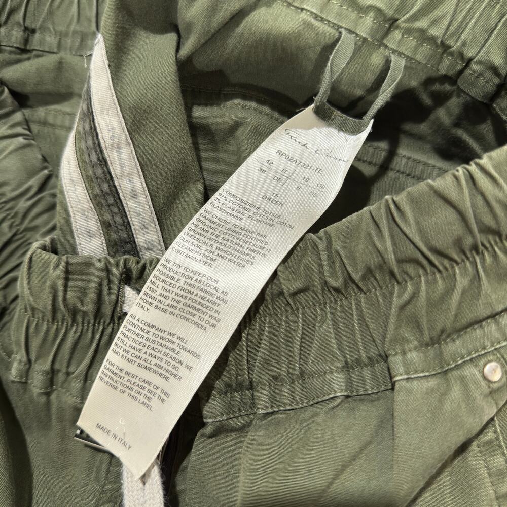 Rick Owens Skinny Jogger Pants Olive Green Drawstring Sz S - Picture 10 of 10